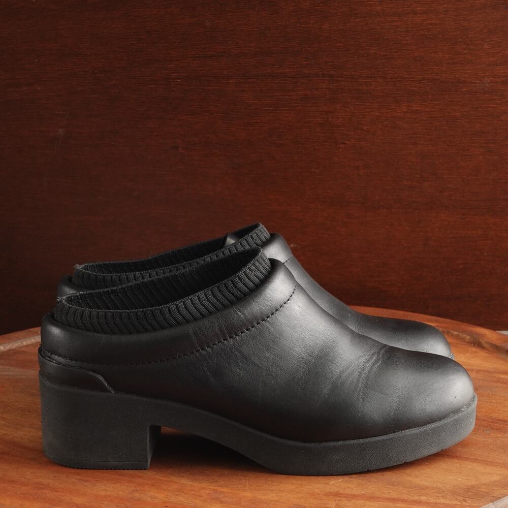 Abeo Shoes Womens SZ 8 BLK Capital Clog Leather Slip On Comfort Boho Neutral
